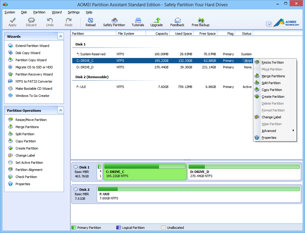 AOMEI Free Partition Manager